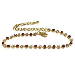 Tennis Bracelet Red Clear European Crystal